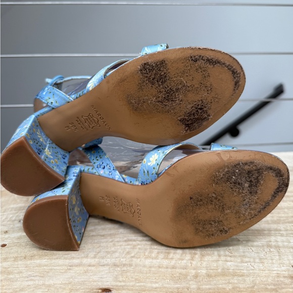 Margaux The City Sandal OTM Blue Floral Satin Over The Moon Elegant Handmade 36 - Picture 8 of 12